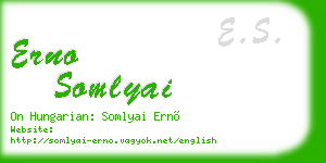 erno somlyai business card