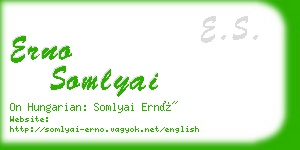 erno somlyai business card